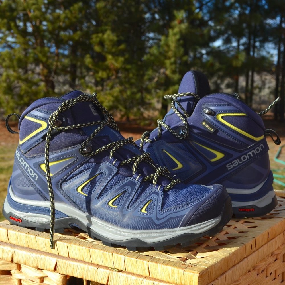 SALOMON X Ultra Mid GTX hiking boots Wide, size 7.5 blue